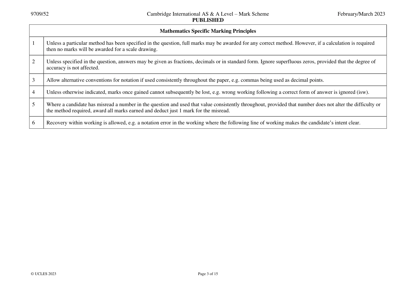 Mark scheme, page 3 of 15
