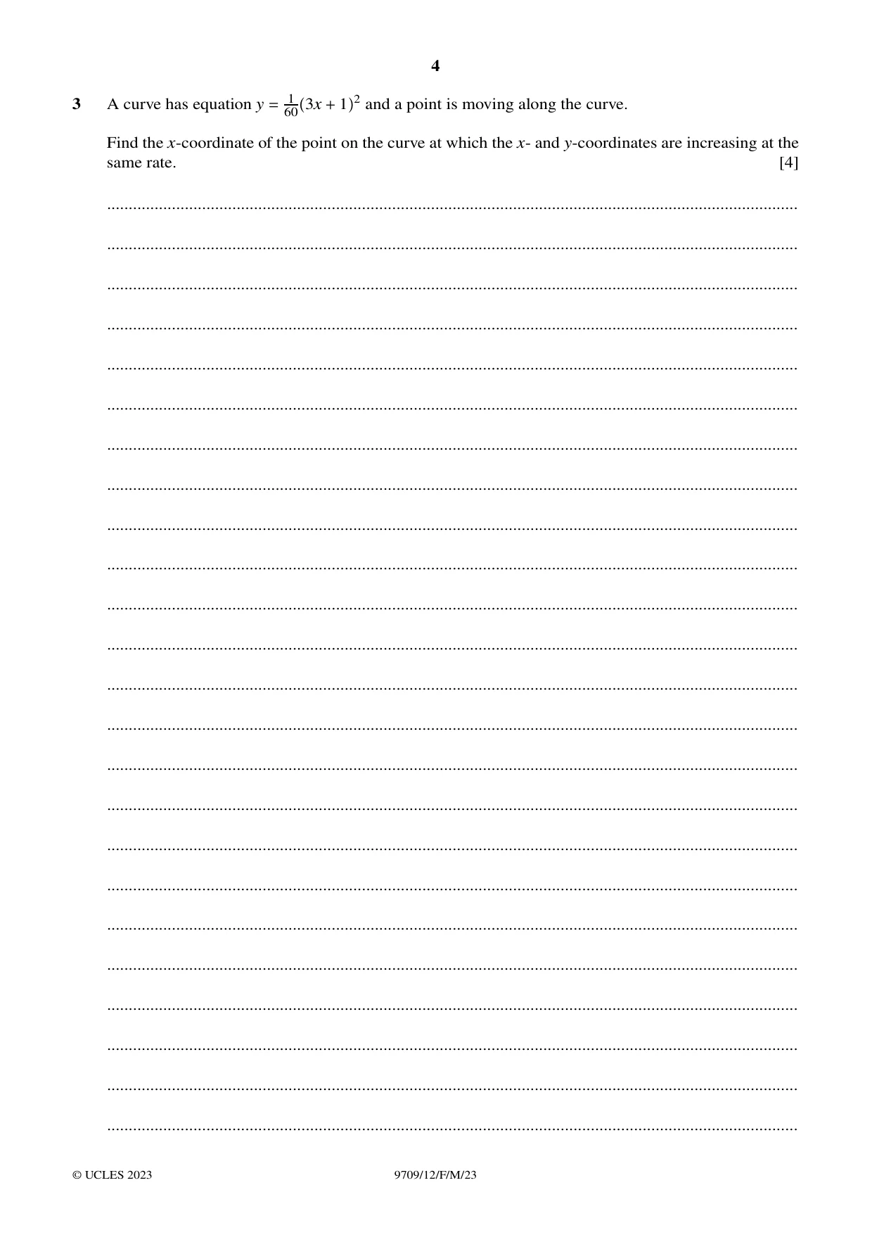 Cambridge A Level Mathematics 9709 2023 Feb/March Paper 1 · Variant 2 question paper, page 4 of 20