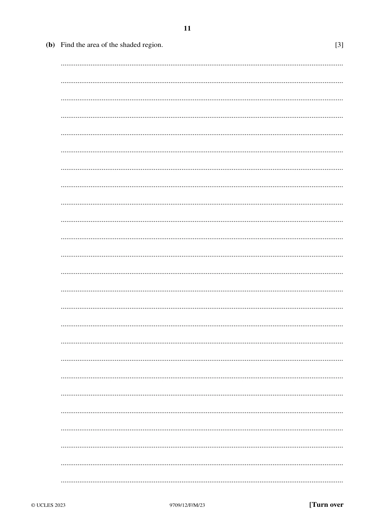 Cambridge A Level Mathematics 9709 2023 Feb/March Paper 1 · Variant 2 question paper, page 11 of 20