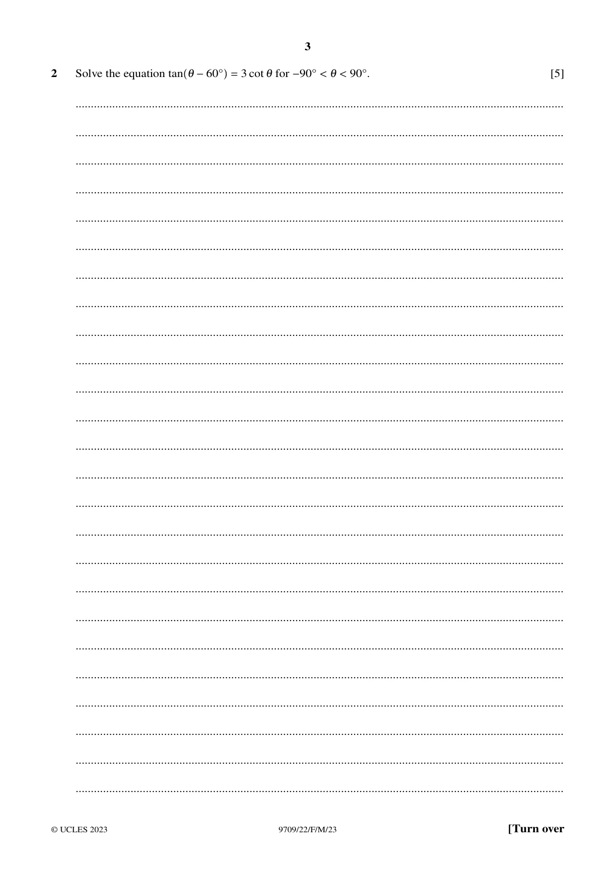 Cambridge A Level Mathematics 9709 2023 Feb/March Paper 2 · Variant 2 question paper, page 3 of 16