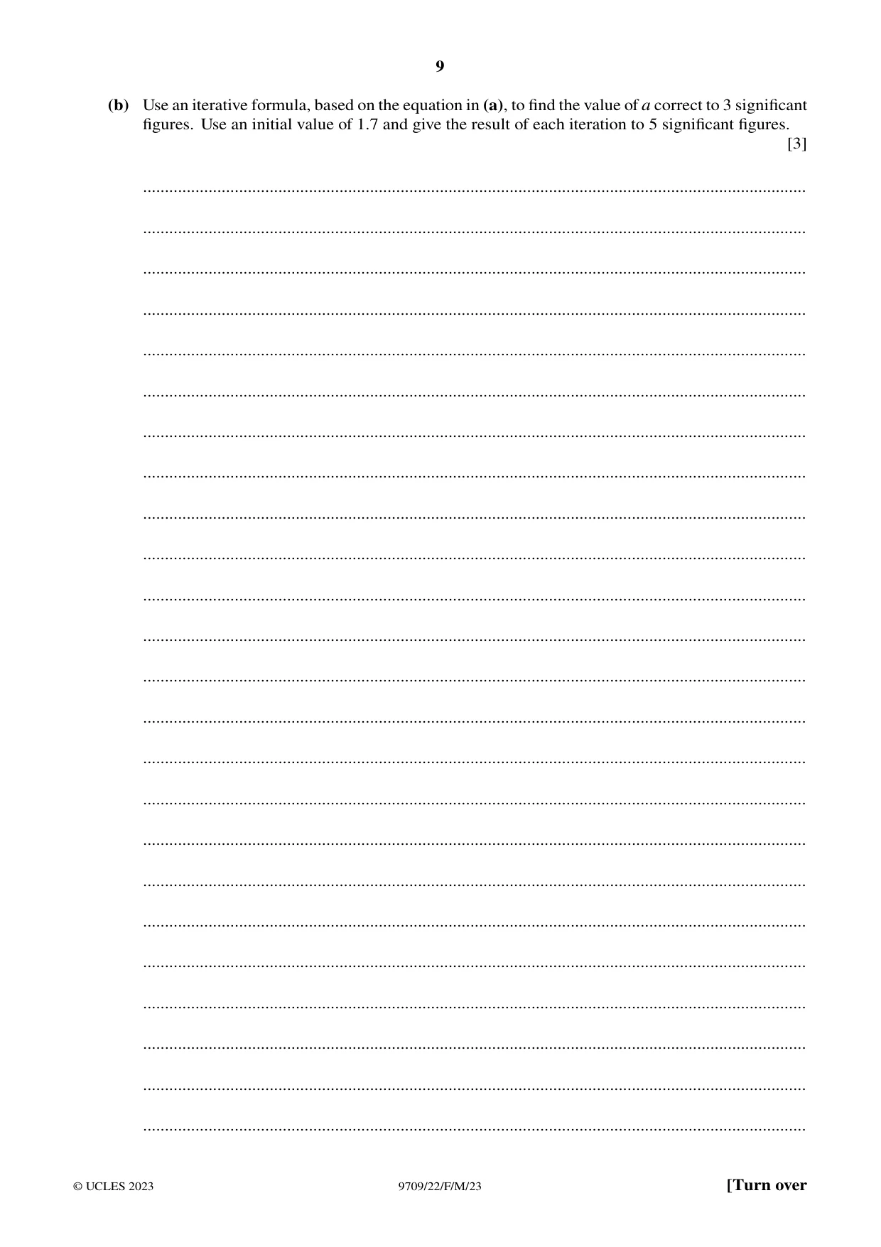Cambridge A Level Mathematics 9709 2023 Feb/March Paper 2 · Variant 2 question paper, page 9 of 16