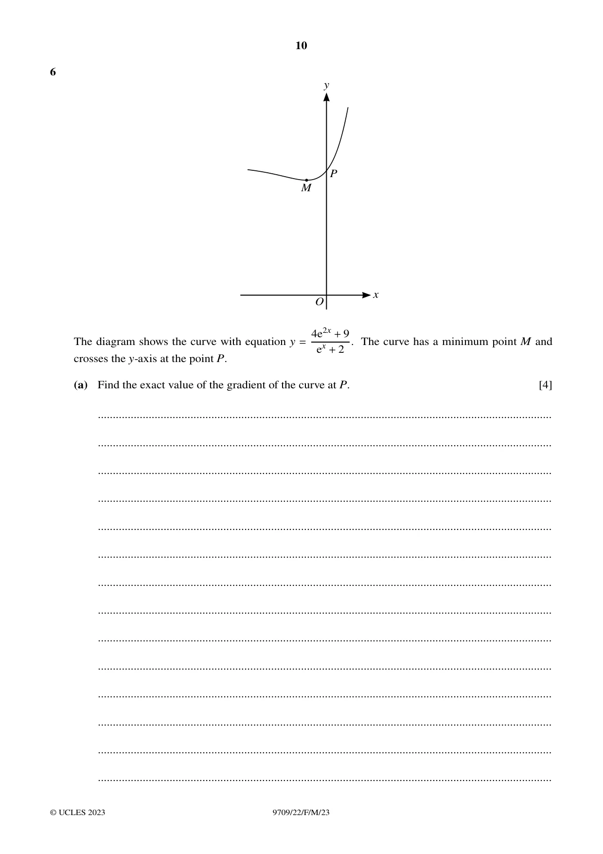 Cambridge A Level Mathematics 9709 2023 Feb/March Paper 2 · Variant 2 question paper, page 10 of 16
