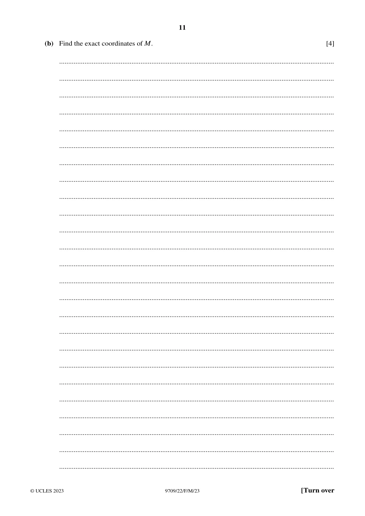 Cambridge A Level Mathematics 9709 2023 Feb/March Paper 2 · Variant 2 question paper, page 11 of 16