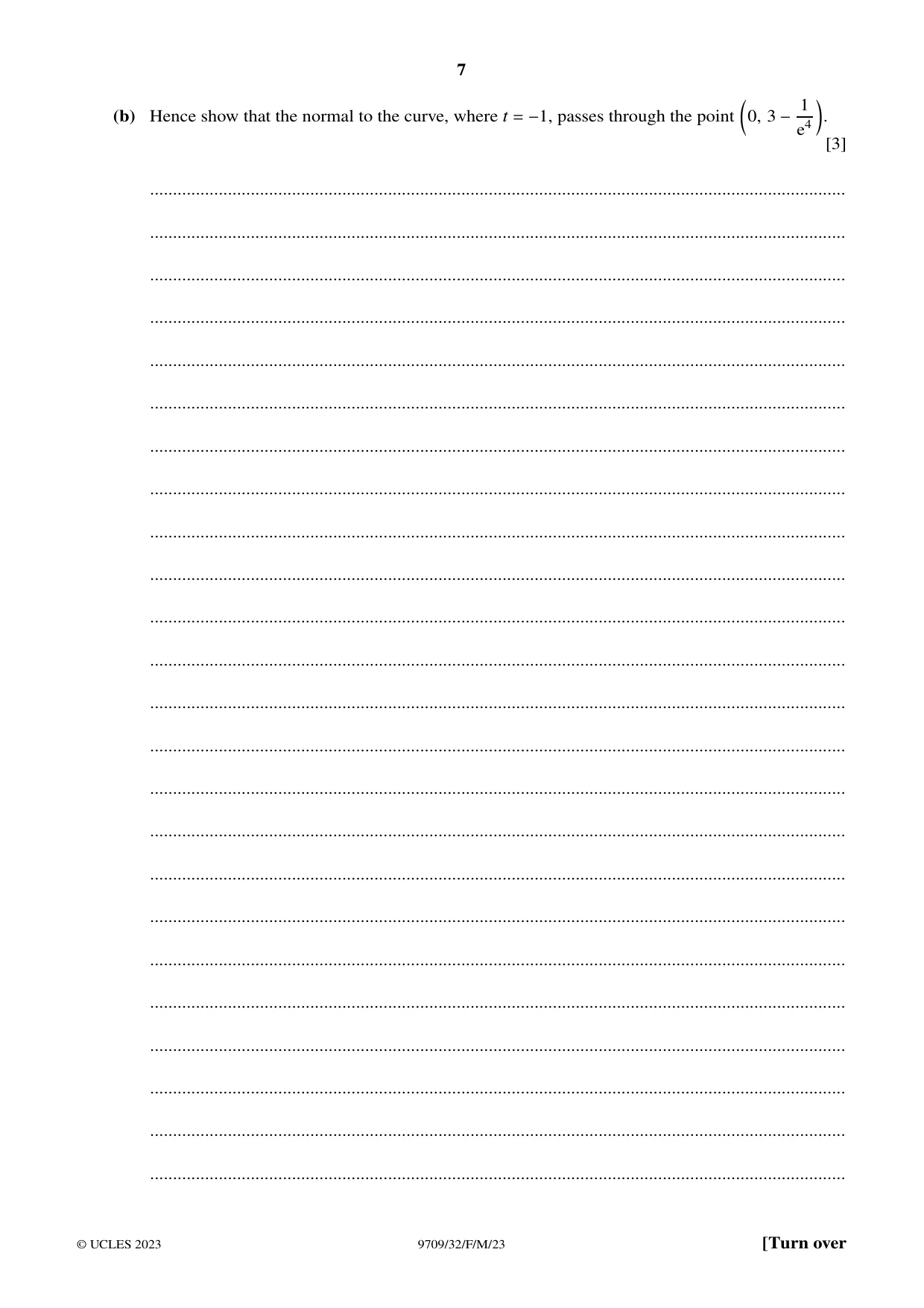 Cambridge A Level Mathematics 9709 2023 Feb/March Paper 3 · Variant 2 question paper, page 7 of 20