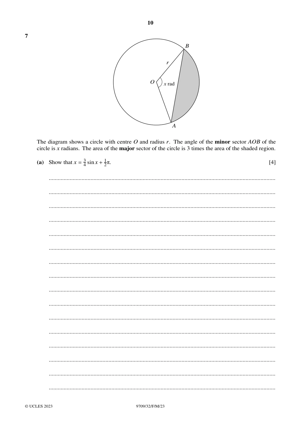 Cambridge A Level Mathematics 9709 2023 Feb/March Paper 3 · Variant 2 question paper, page 10 of 20