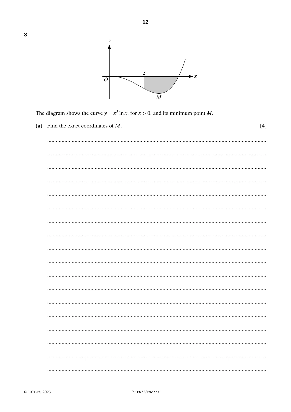 Cambridge A Level Mathematics 9709 2023 Feb/March Paper 3 · Variant 2 question paper, page 12 of 20