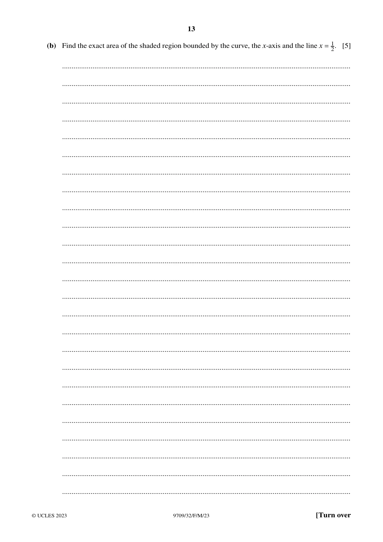 Cambridge A Level Mathematics 9709 2023 Feb/March Paper 3 · Variant 2 question paper, page 13 of 20