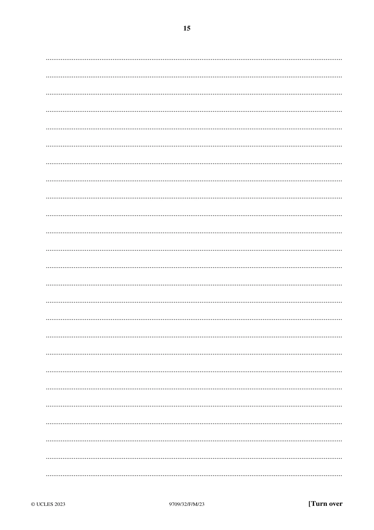 Cambridge A Level Mathematics 9709 2023 Feb/March Paper 3 · Variant 2 question paper, page 15 of 20