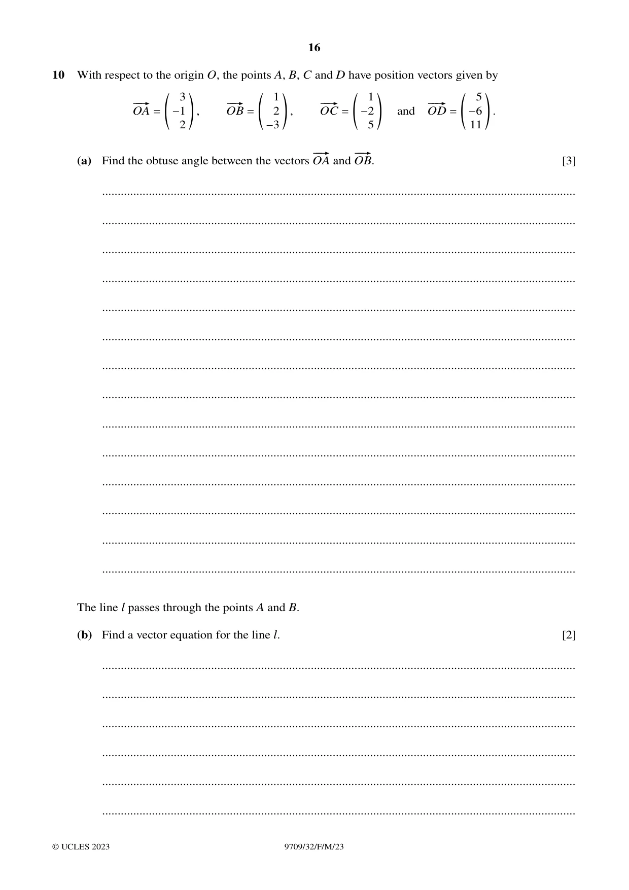 Cambridge A Level Mathematics 9709 2023 Feb/March Paper 3 · Variant 2 question paper, page 16 of 20