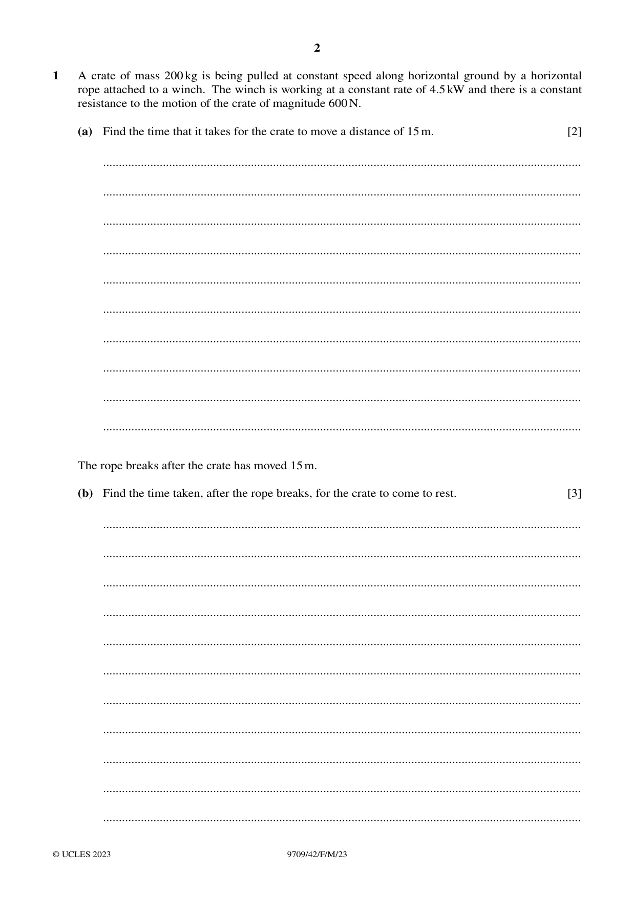 Cambridge A Level Mathematics 9709 2023 Feb/March Paper 4 · Variant 2 question paper, page 2 of 16