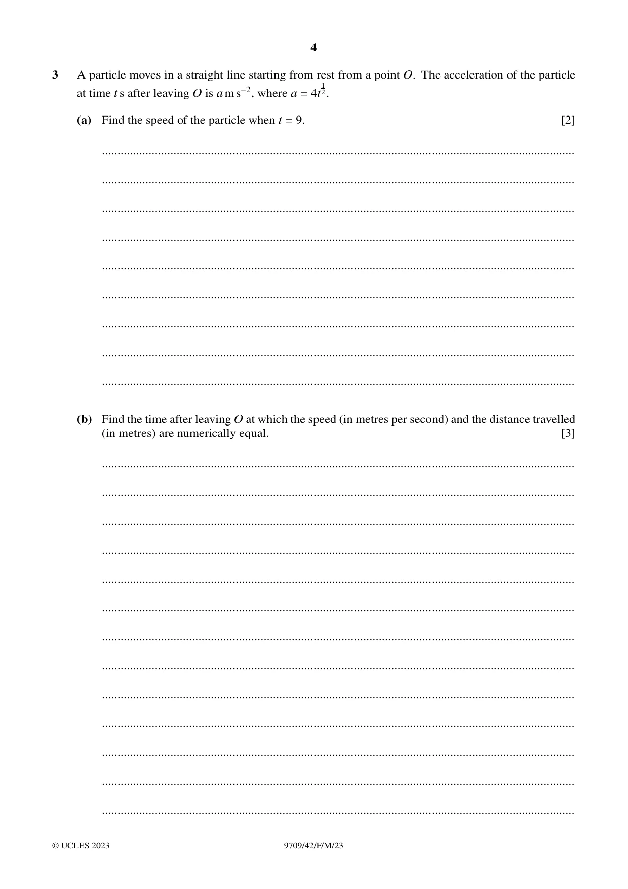 Cambridge A Level Mathematics 9709 2023 Feb/March Paper 4 · Variant 2 question paper, page 4 of 16