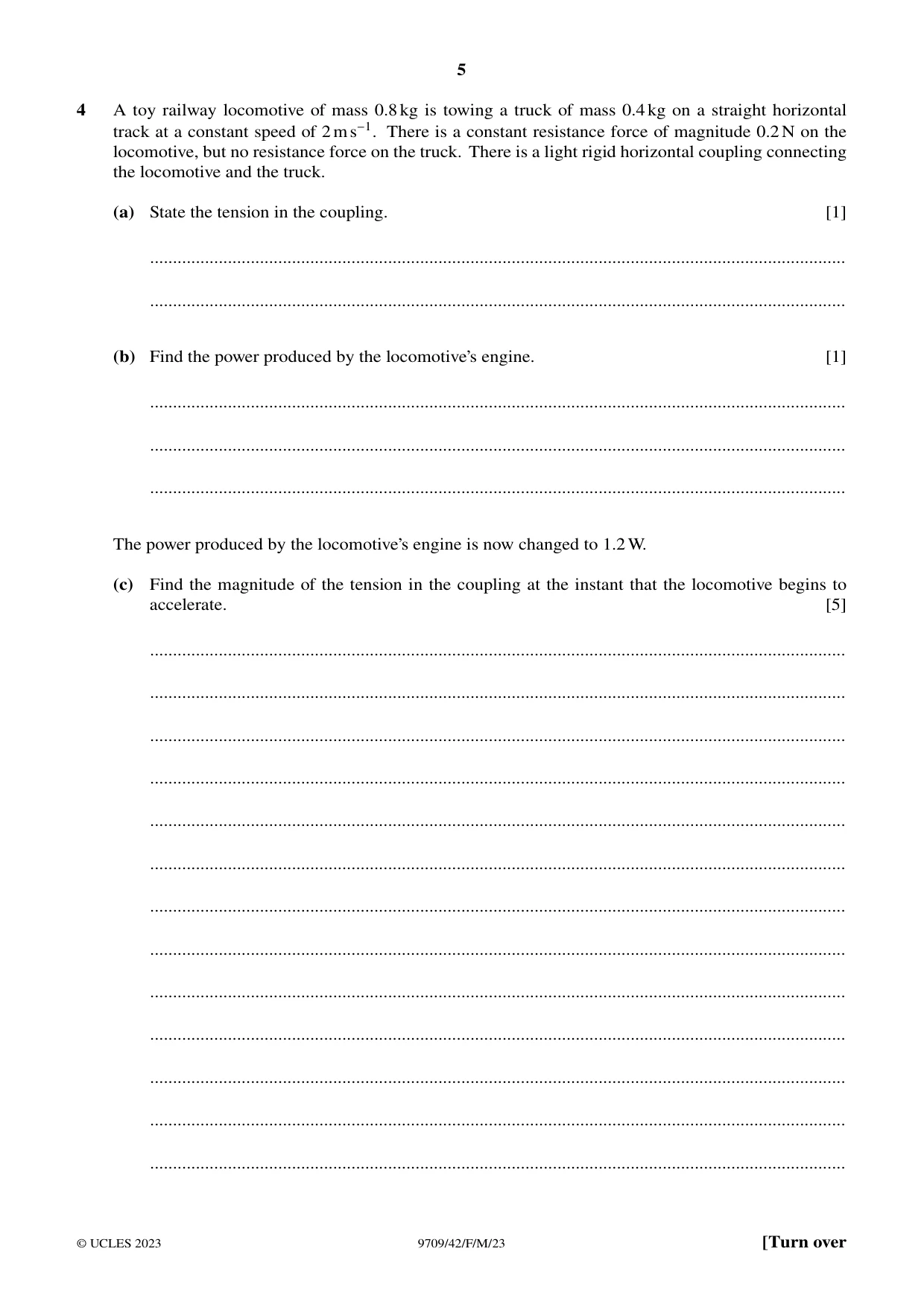 Cambridge A Level Mathematics 9709 2023 Feb/March Paper 4 · Variant 2 question paper, page 5 of 16
