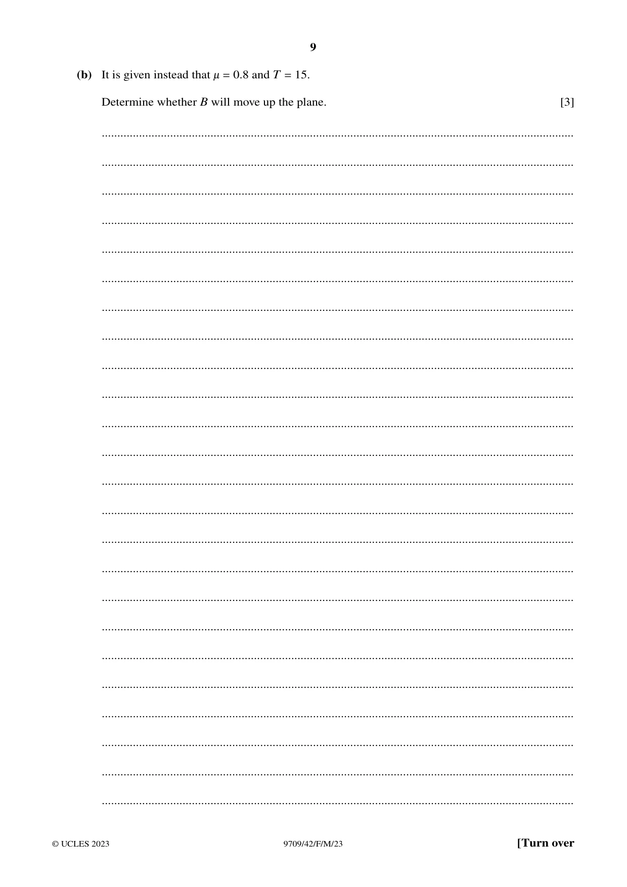 Cambridge A Level Mathematics 9709 2023 Feb/March Paper 4 · Variant 2 question paper, page 9 of 16