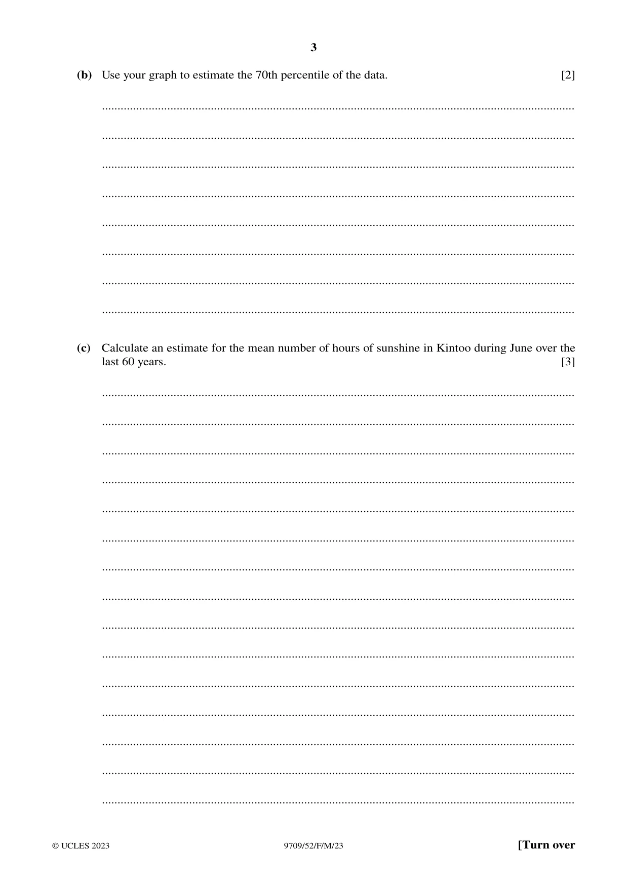 Cambridge A Level Mathematics 9709 2023 Feb/March Paper 5 · Variant 2 question paper, page 3 of 16