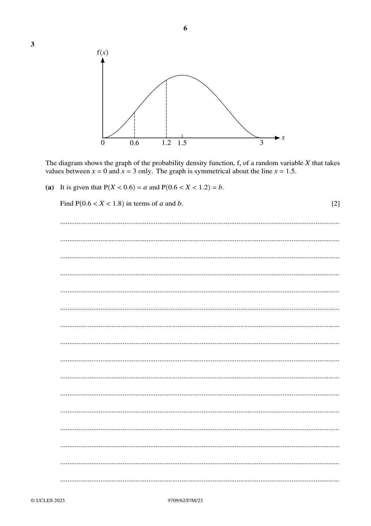 Cambridge A Level Mathematics 9709 2023 Feb/March Paper 6 · Variant 2 question paper, page 6 of 16