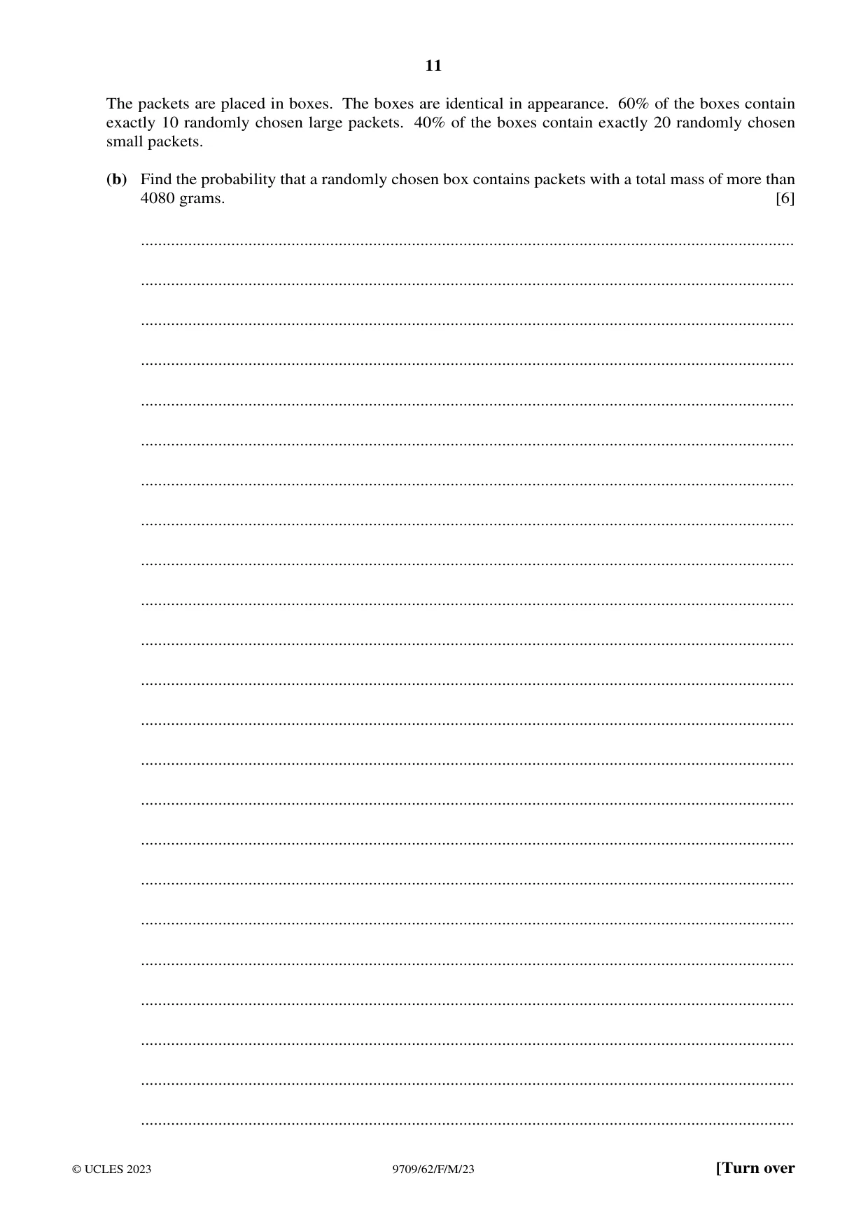 Cambridge A Level Mathematics 9709 2023 Feb/March Paper 6 · Variant 2 question paper, page 11 of 16