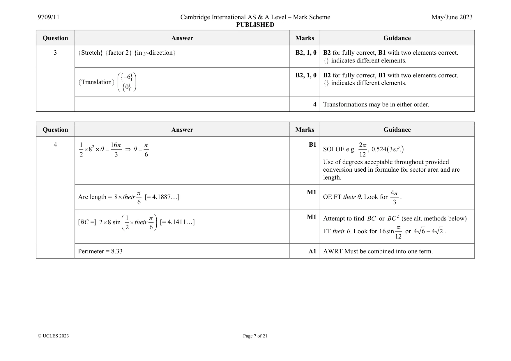 Mark scheme, page 7 of 21