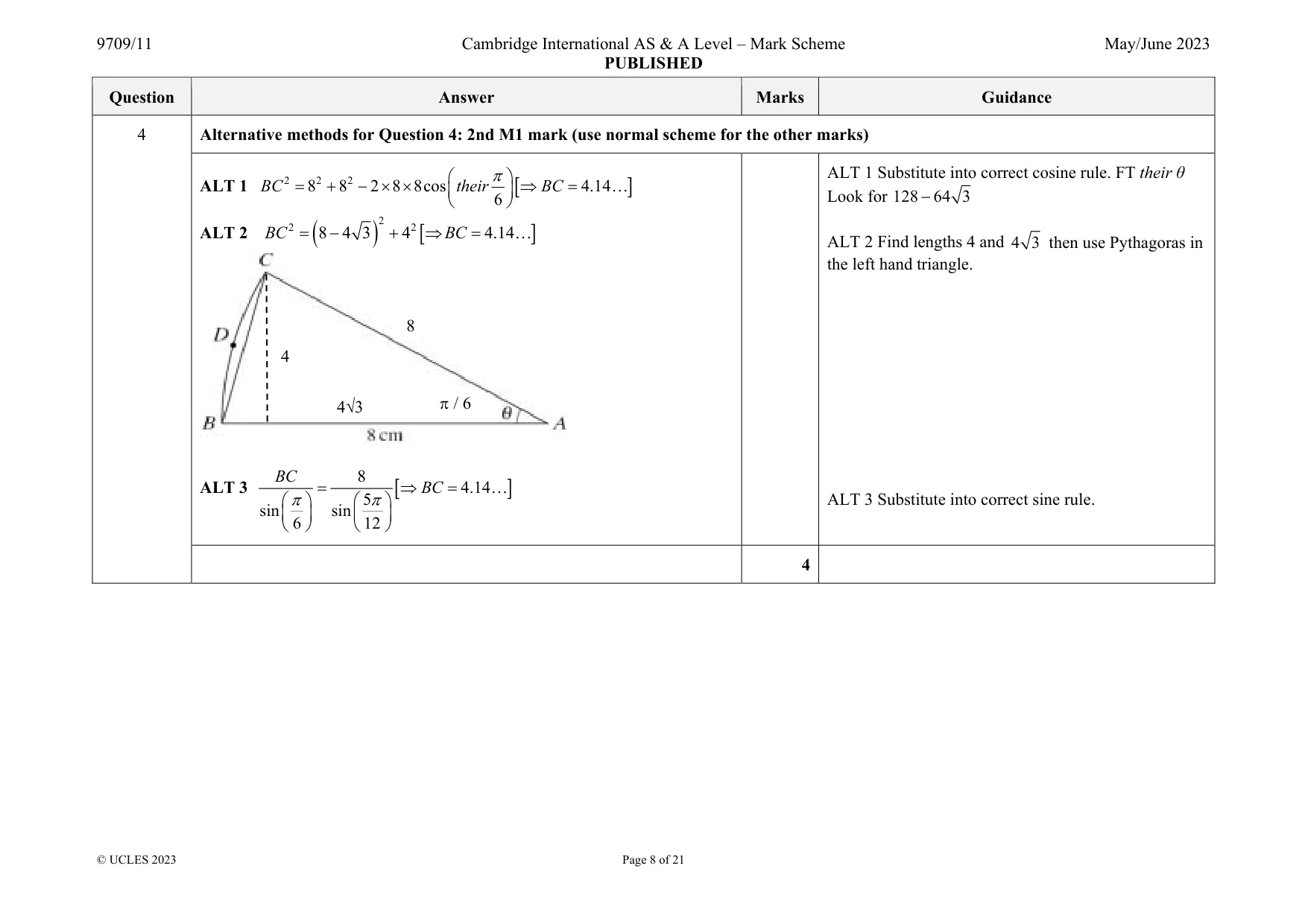 Mark scheme, page 8 of 21