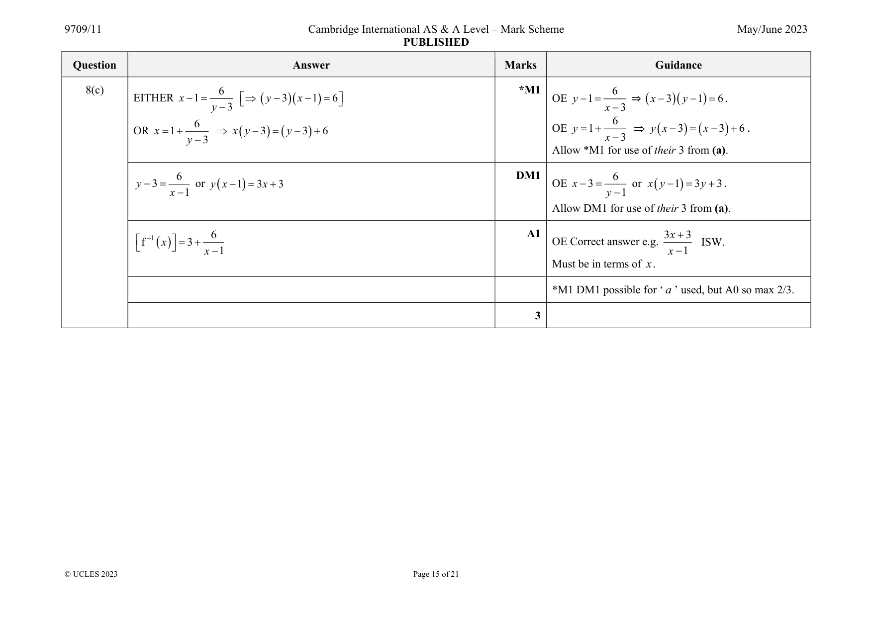 Mark scheme, page 15 of 21