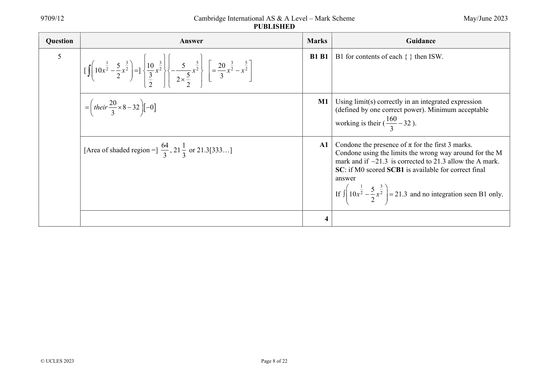 Mark scheme, page 8 of 22