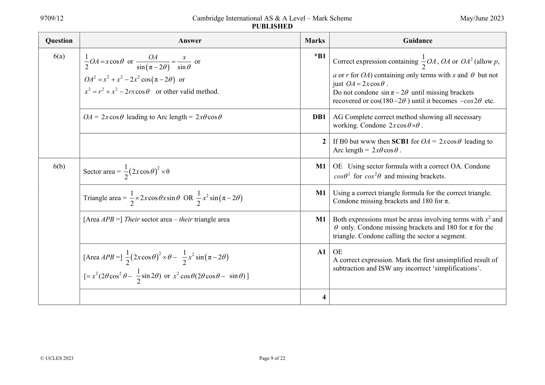 Mark scheme, page 9 of 22