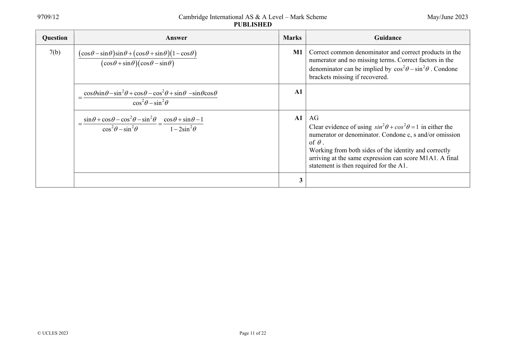 Mark scheme, page 11 of 22