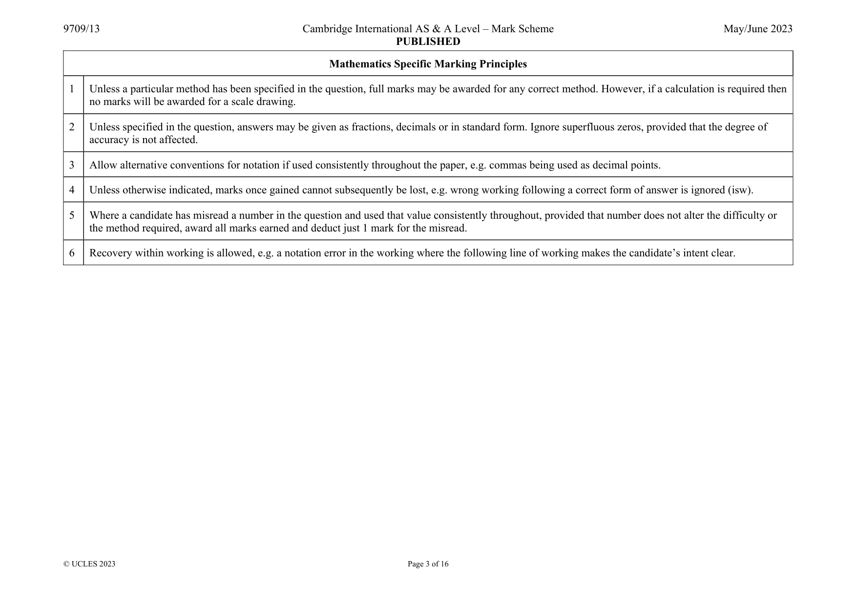 Mark scheme, page 3 of 16