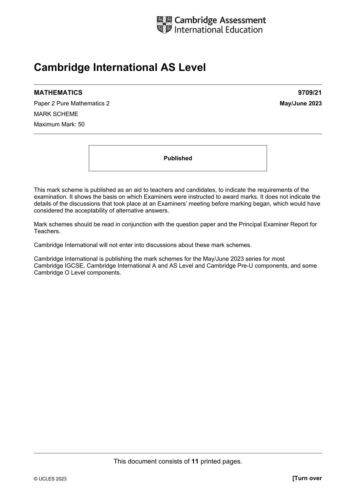 Mark scheme, page 1 of 11