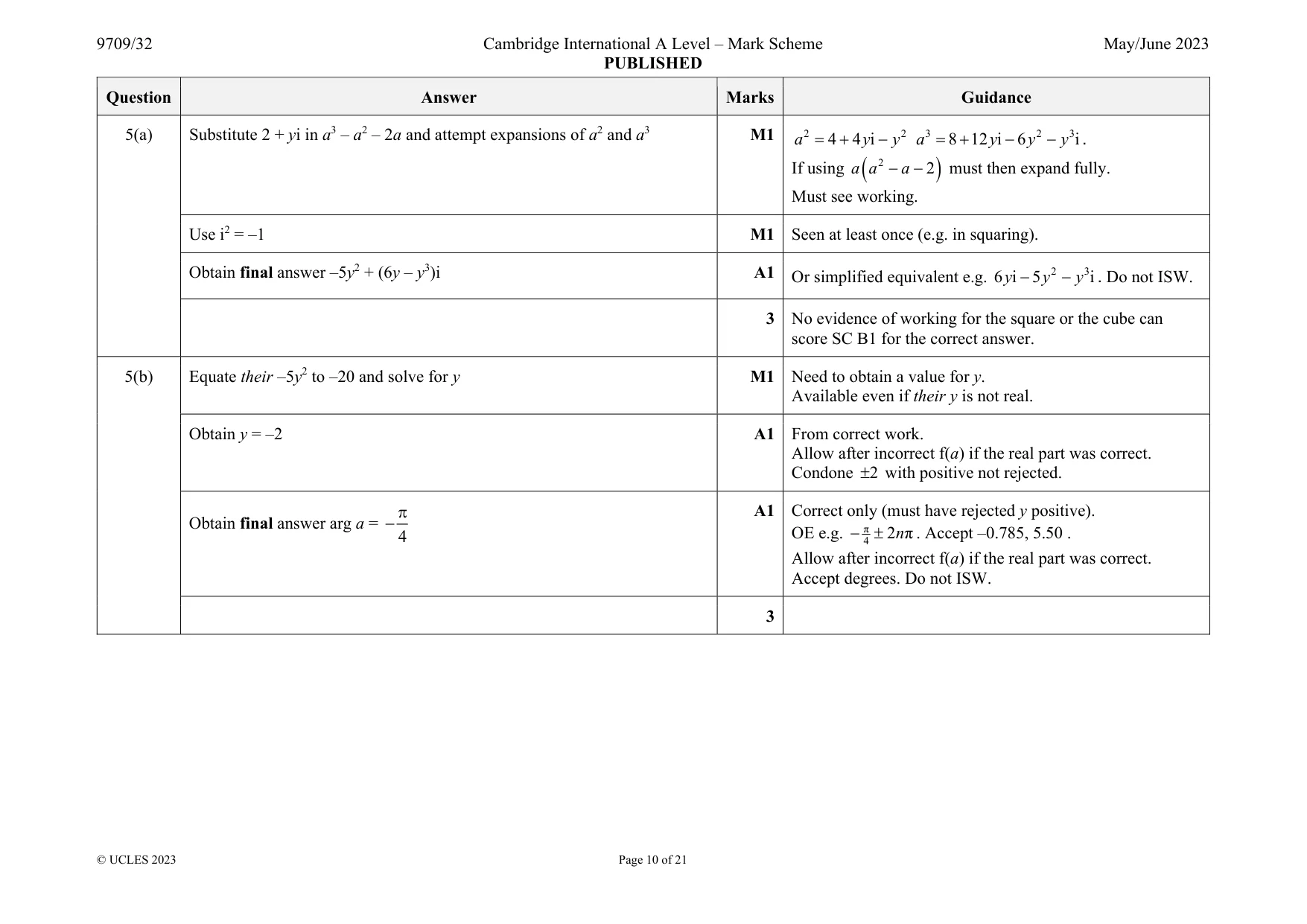 Mark scheme, page 10 of 21