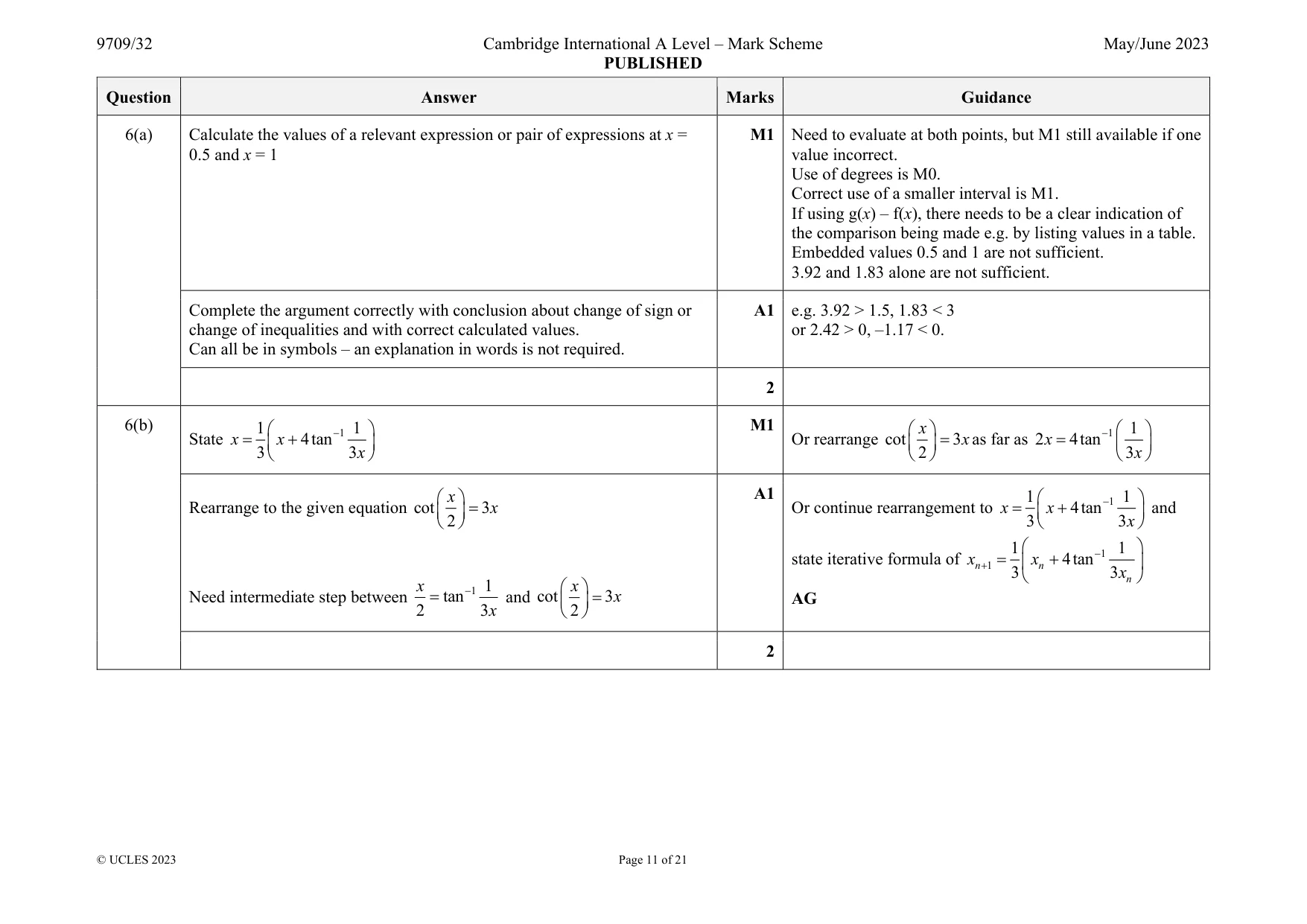 Mark scheme, page 11 of 21