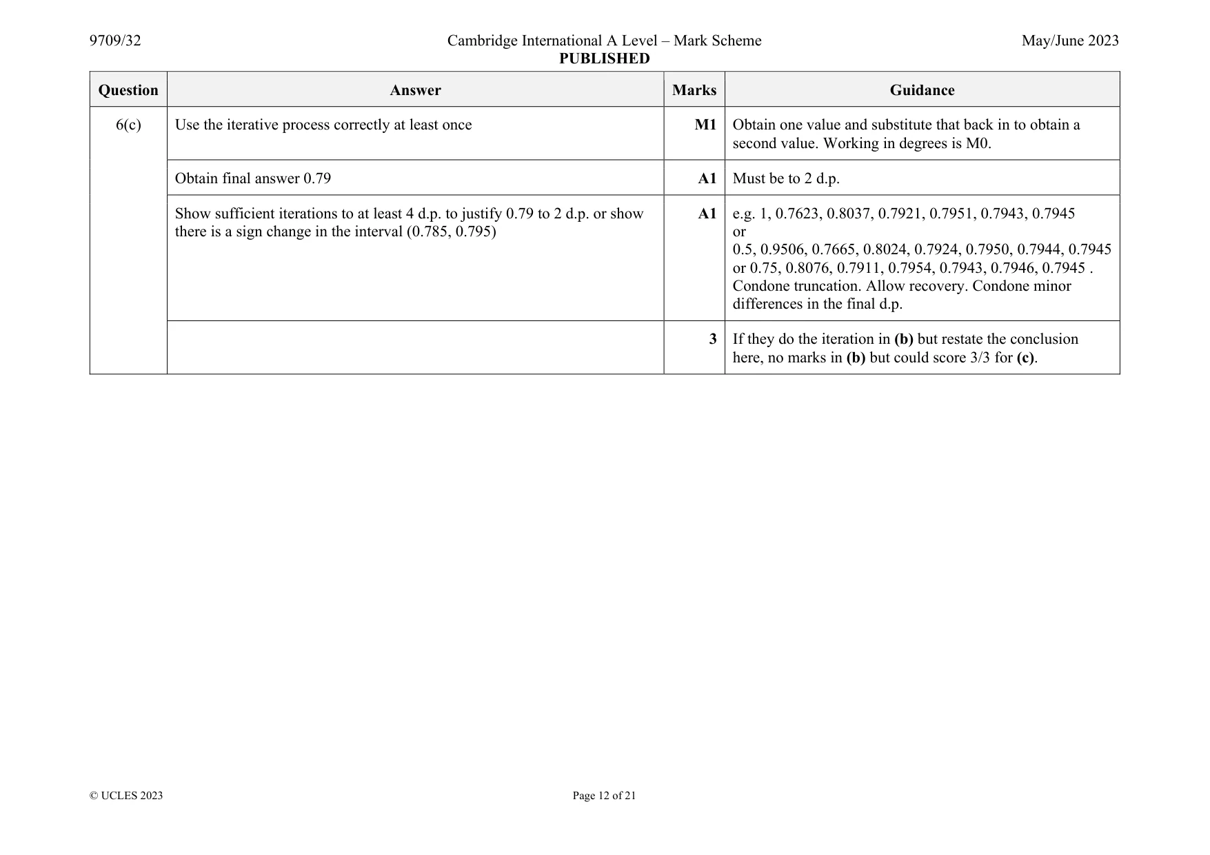 Mark scheme, page 12 of 21