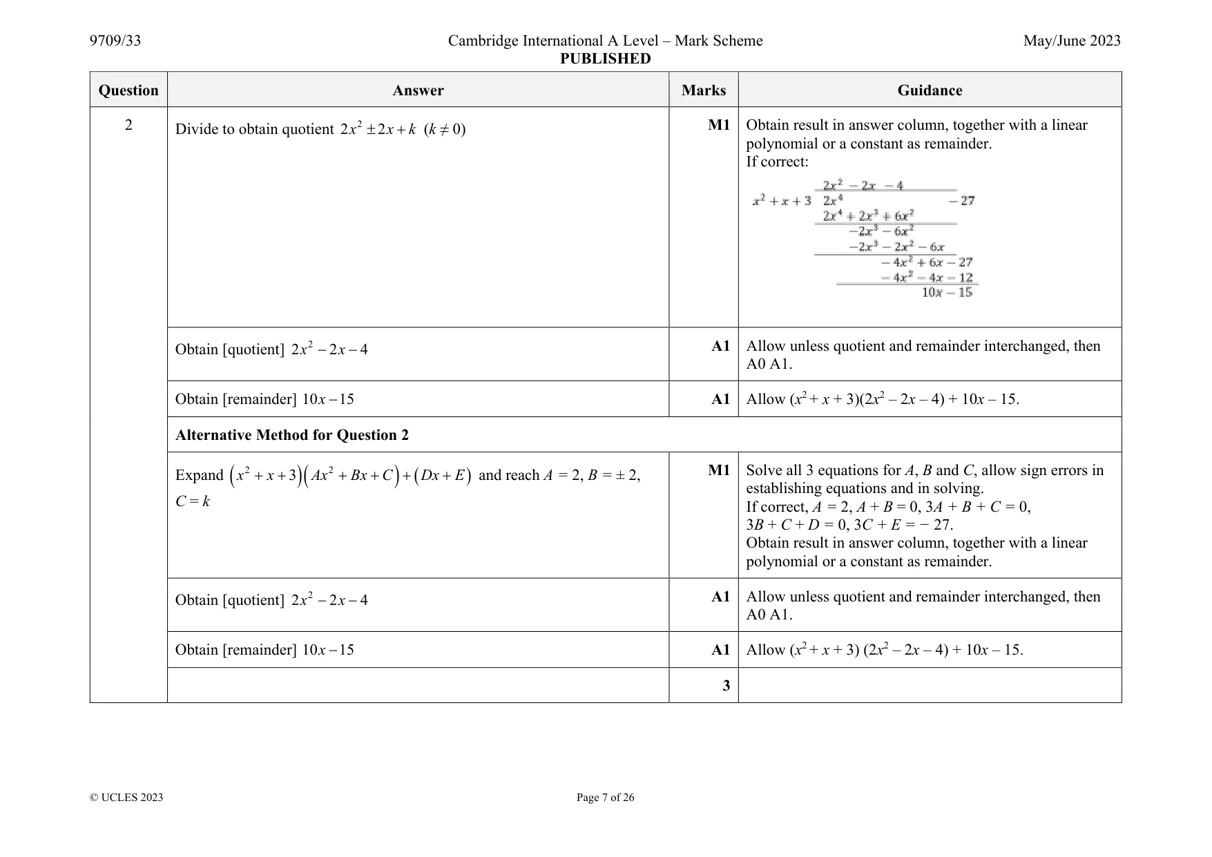 Mark scheme, page 7 of 26