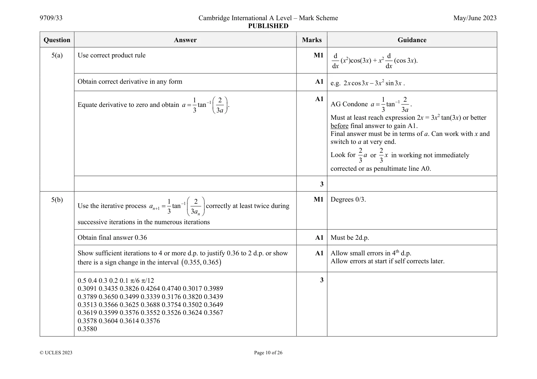 Mark scheme, page 10 of 26