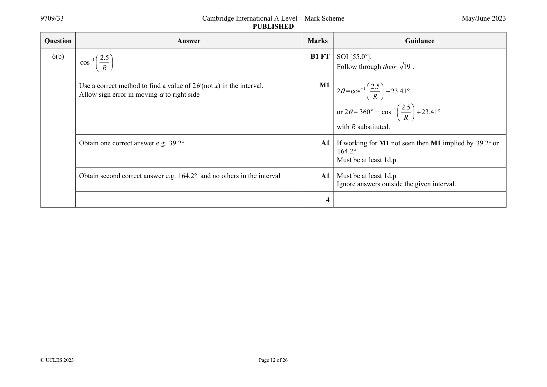 Mark scheme, page 12 of 26