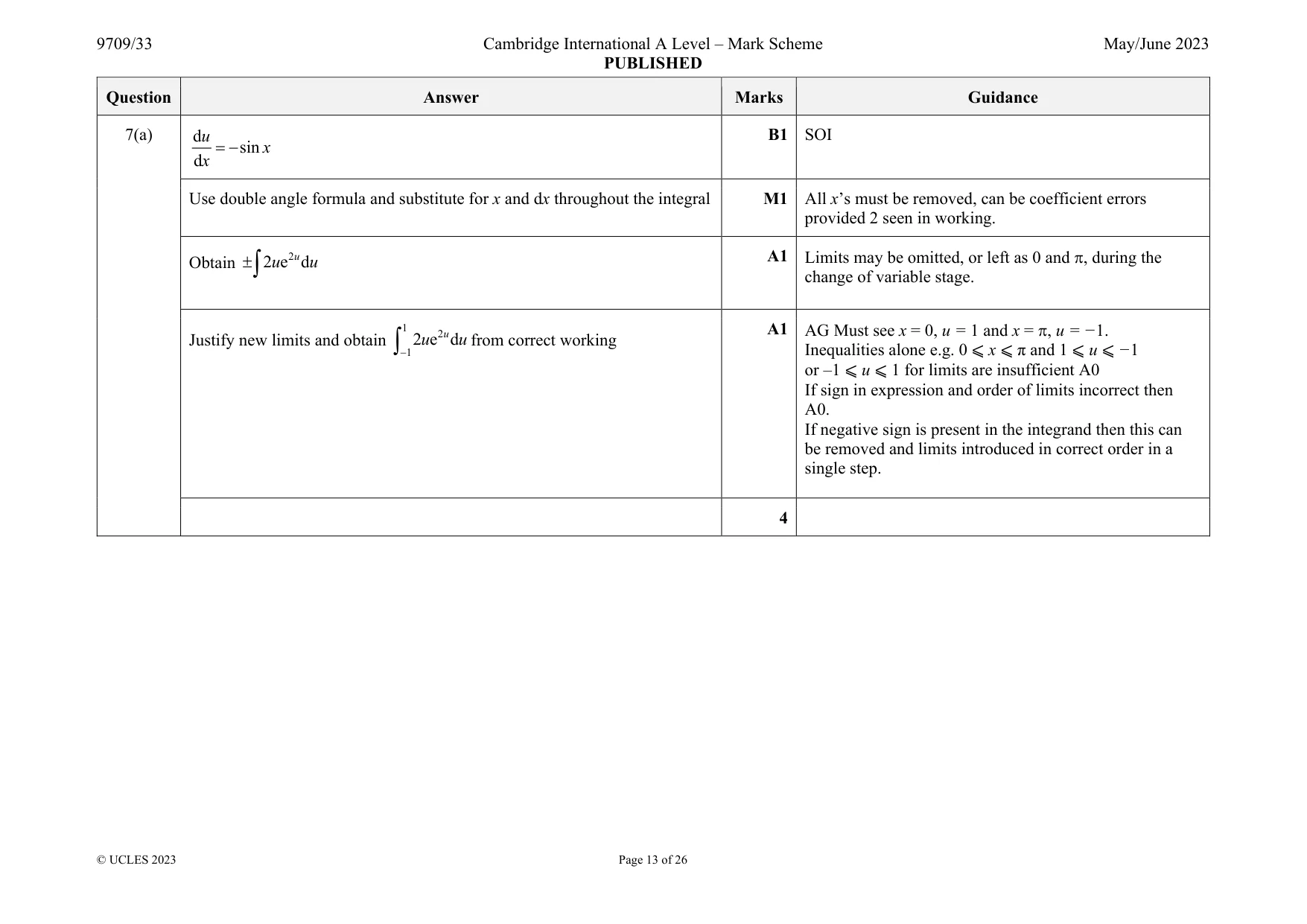 Mark scheme, page 13 of 26