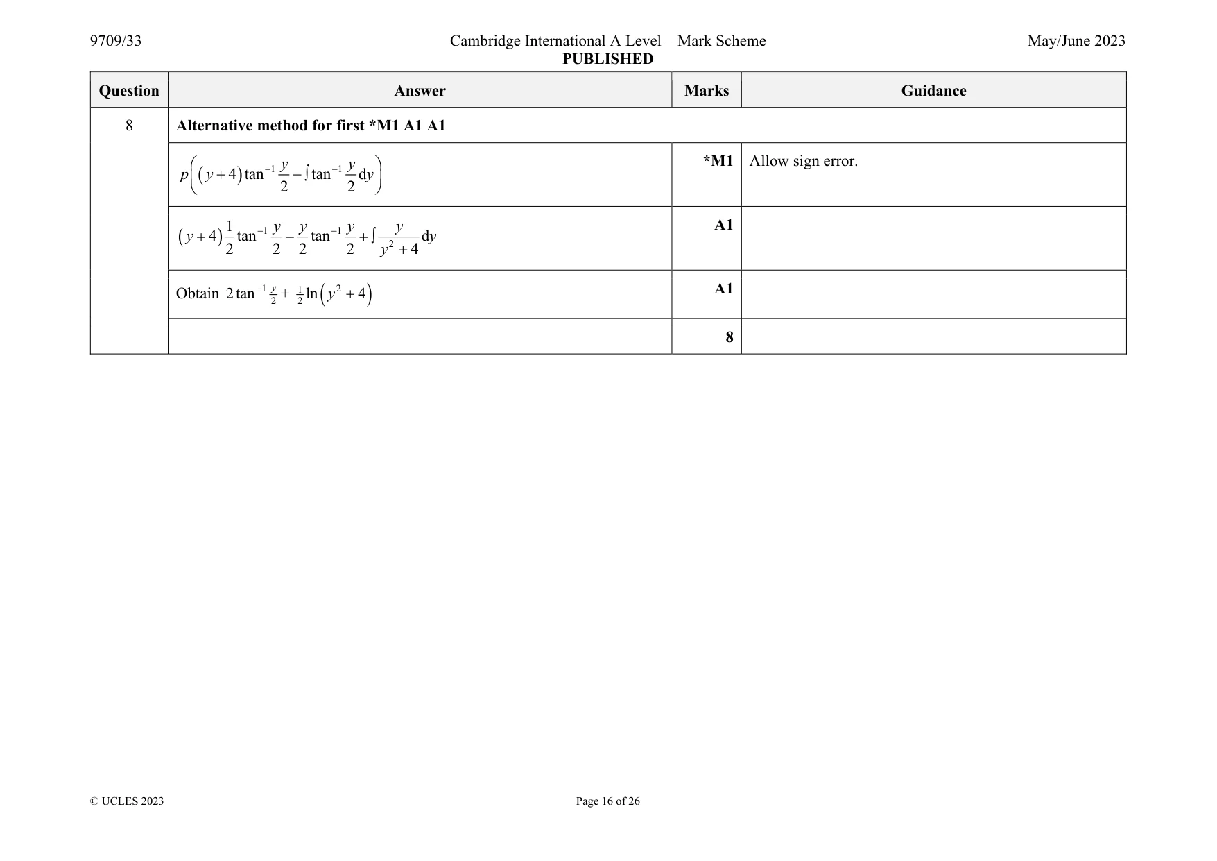 Mark scheme, page 16 of 26