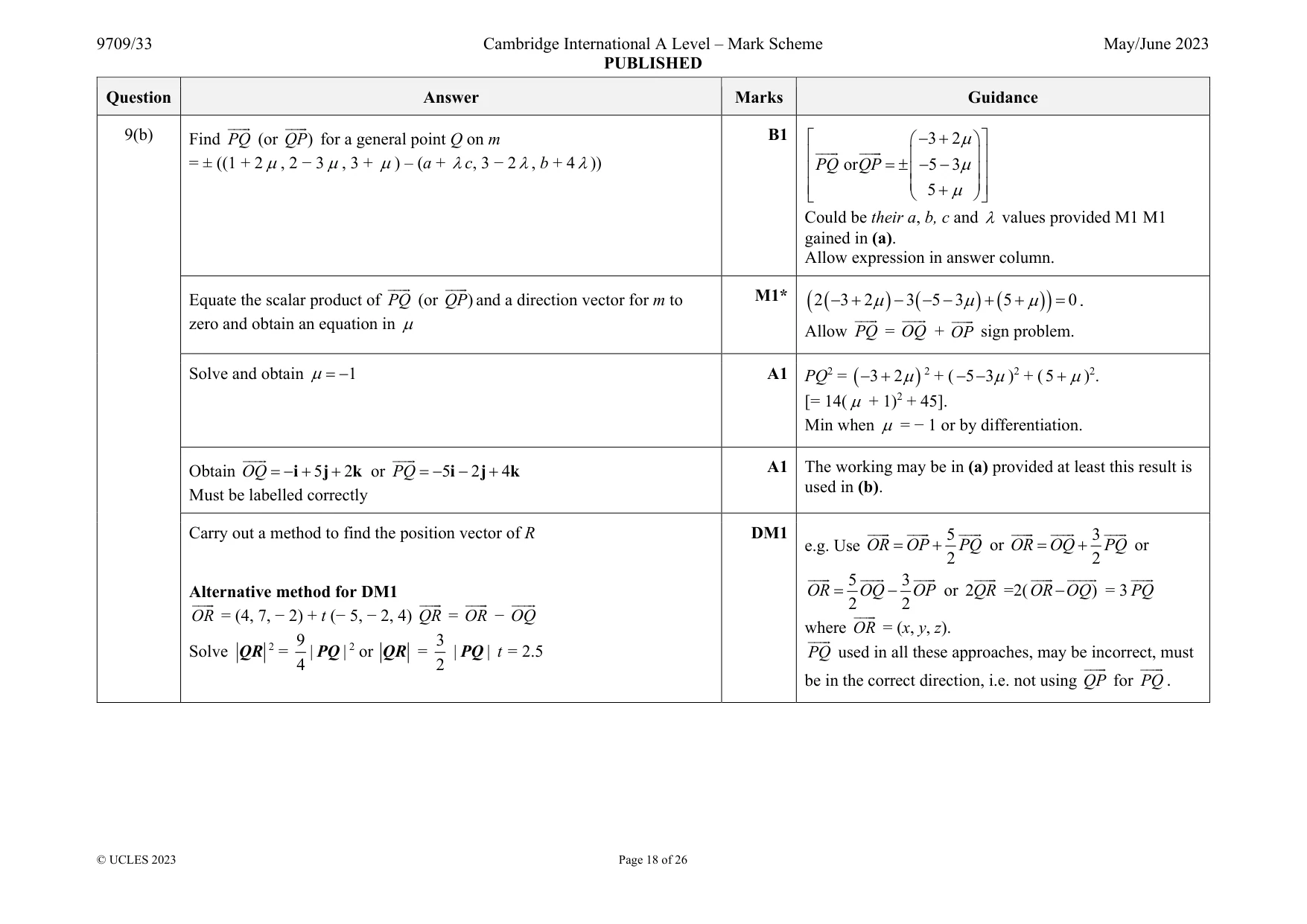 Mark scheme, page 18 of 26