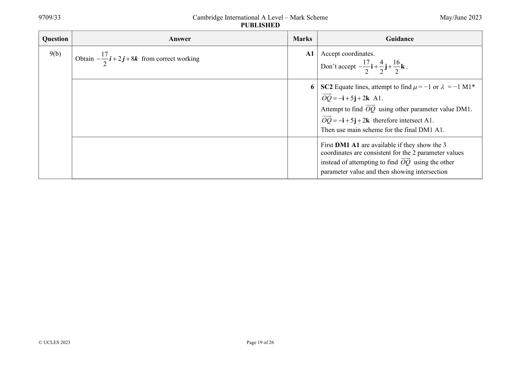 Mark scheme, page 19 of 26