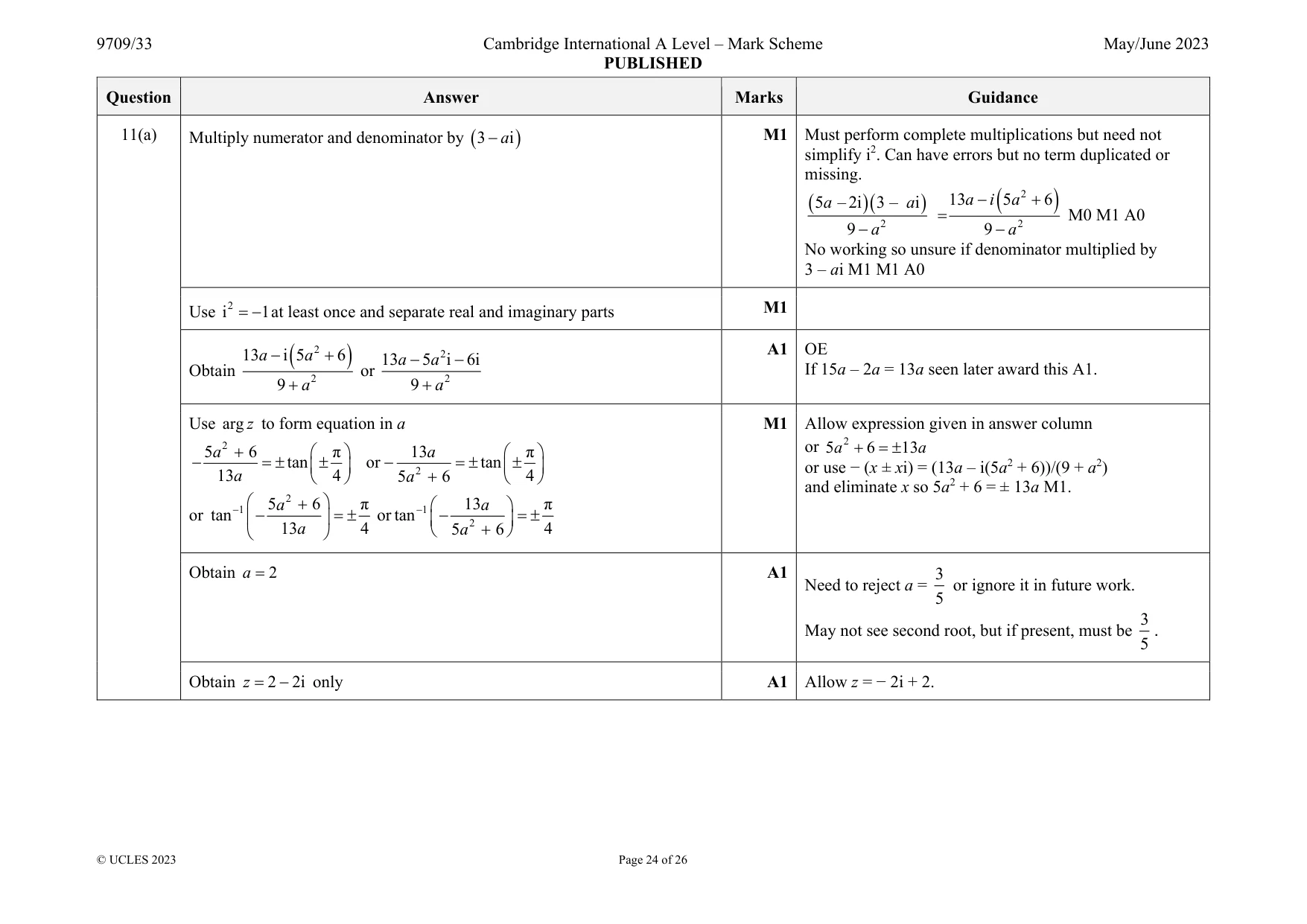 Mark scheme, page 24 of 26