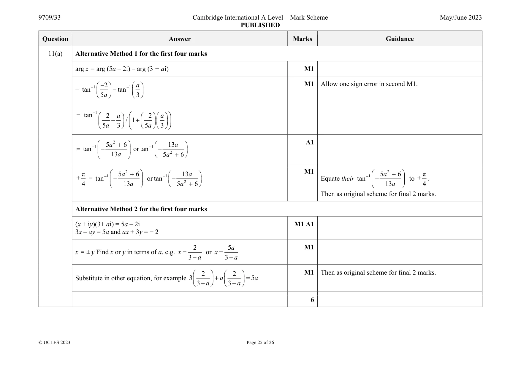 Mark scheme, page 25 of 26