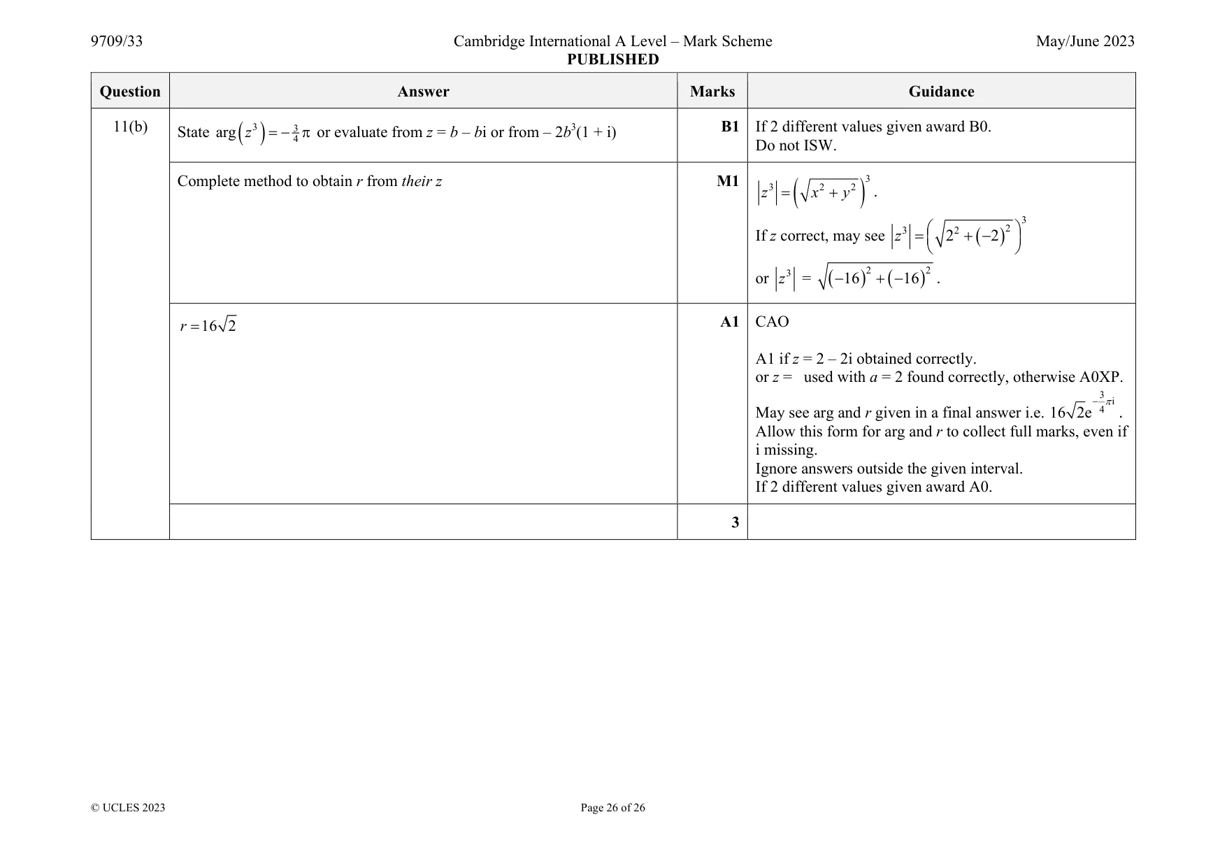 Mark scheme, page 26 of 26