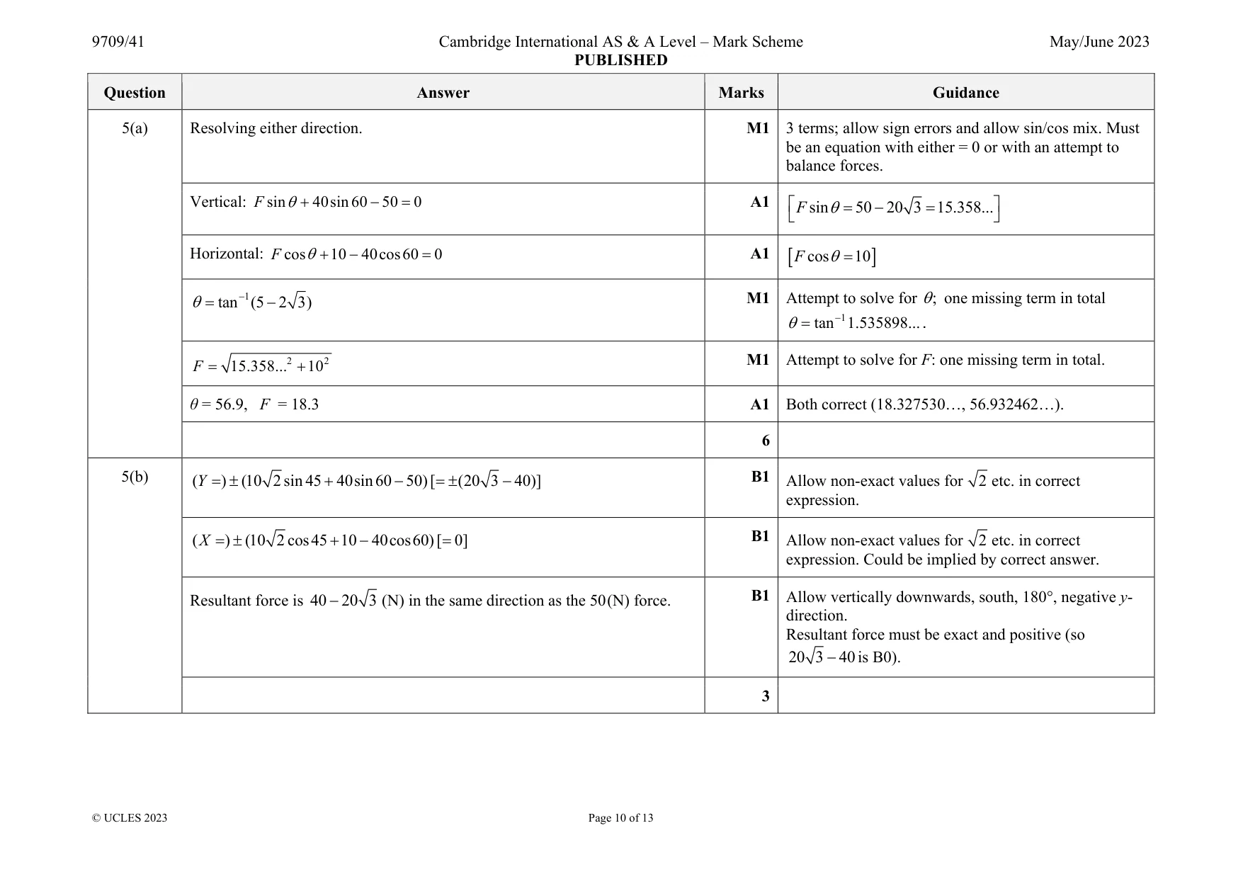Mark scheme, page 10 of 13
