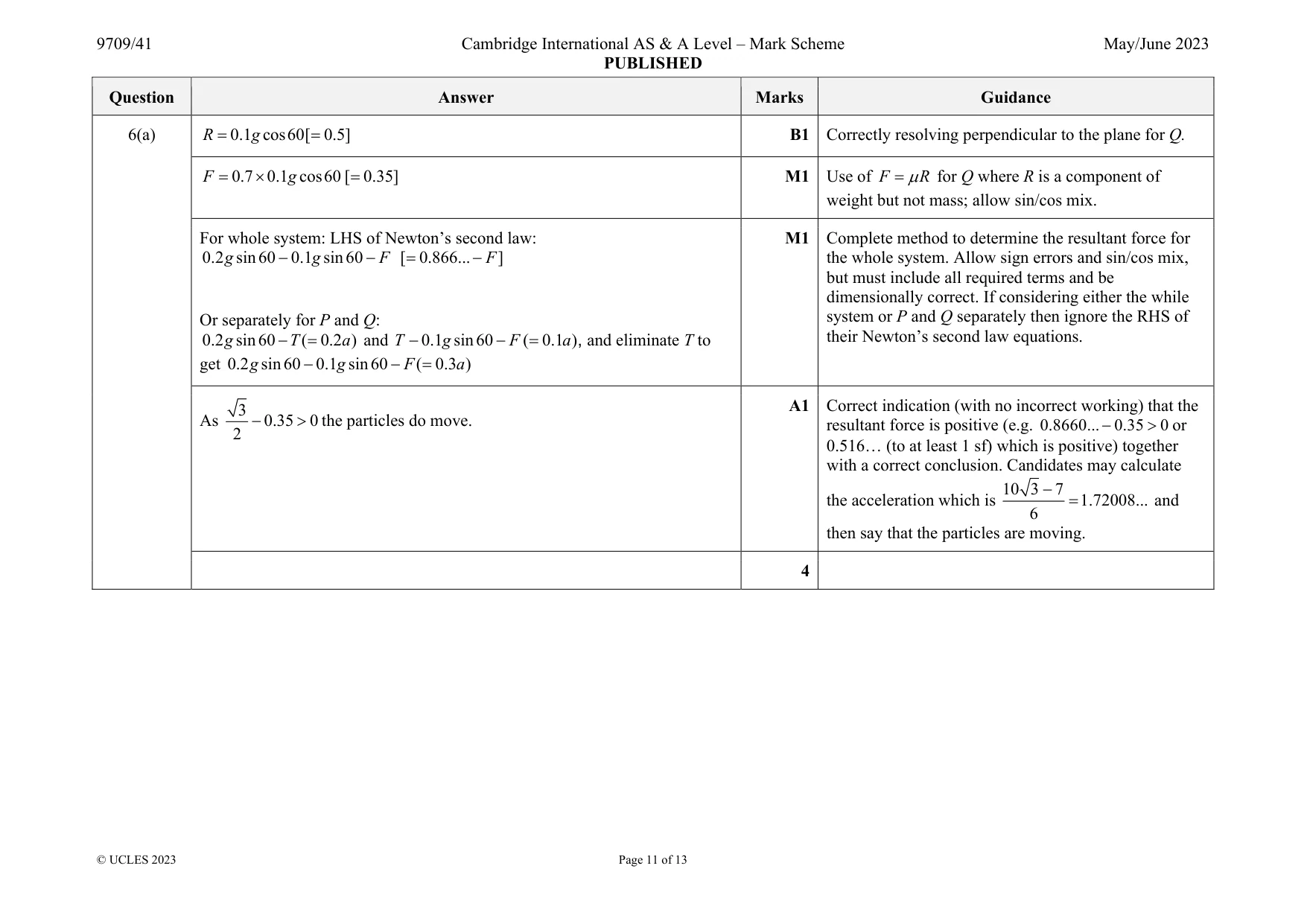 Mark scheme, page 11 of 13