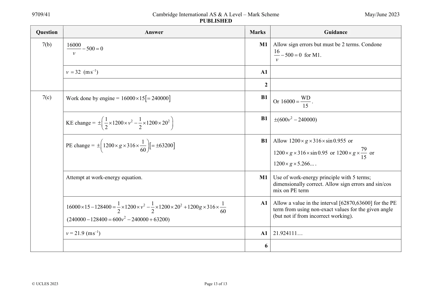 Mark scheme, page 13 of 13