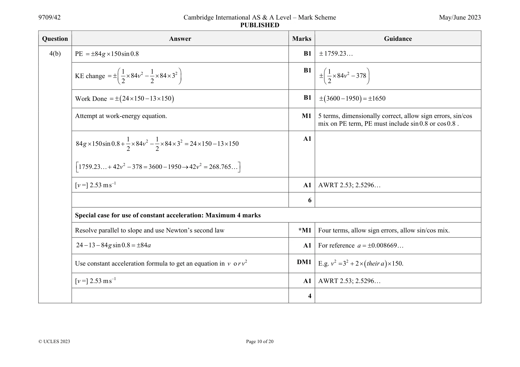 Mark scheme, page 10 of 20