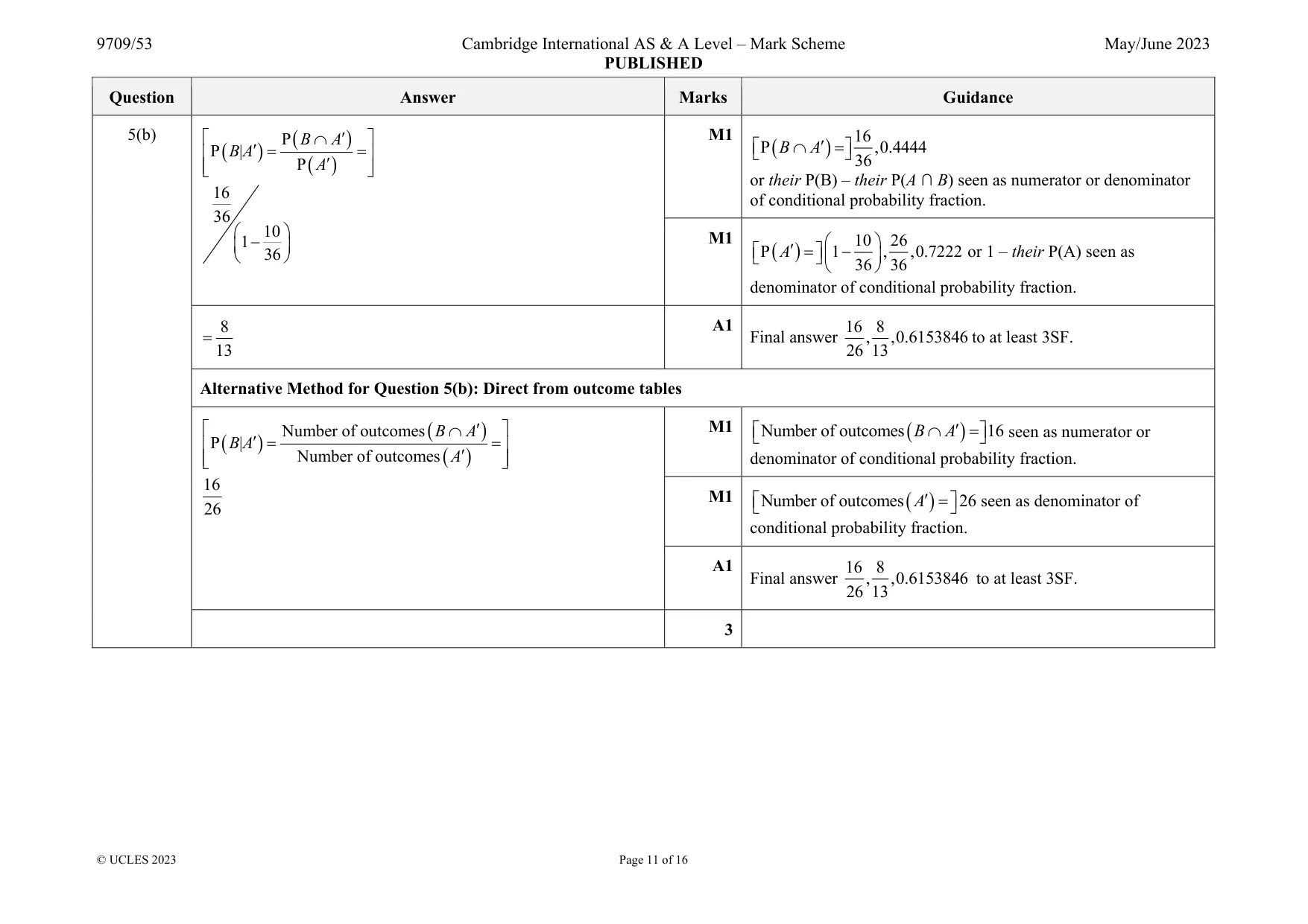 Mark scheme, page 11 of 16
