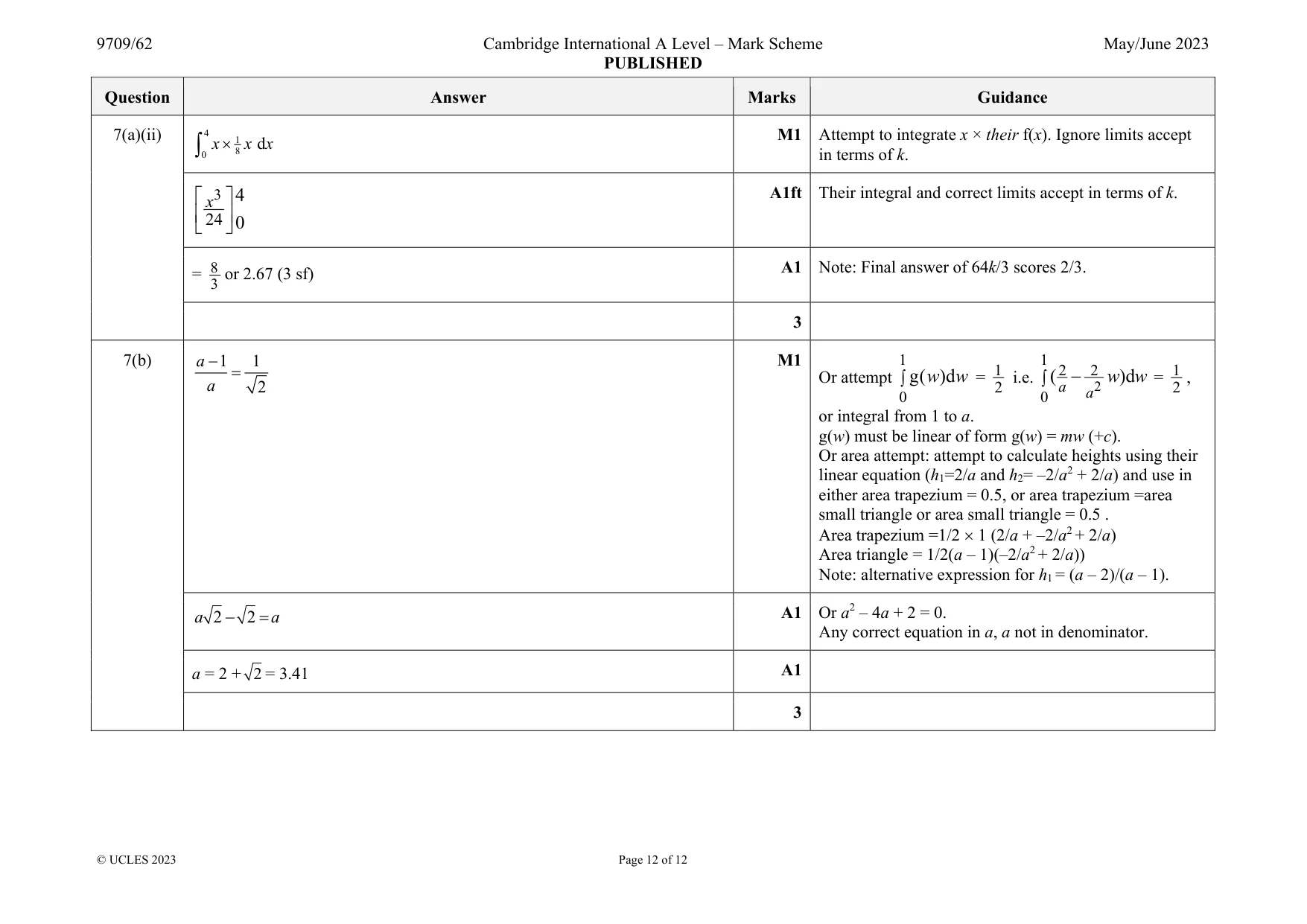 Mark scheme, page 12 of 12