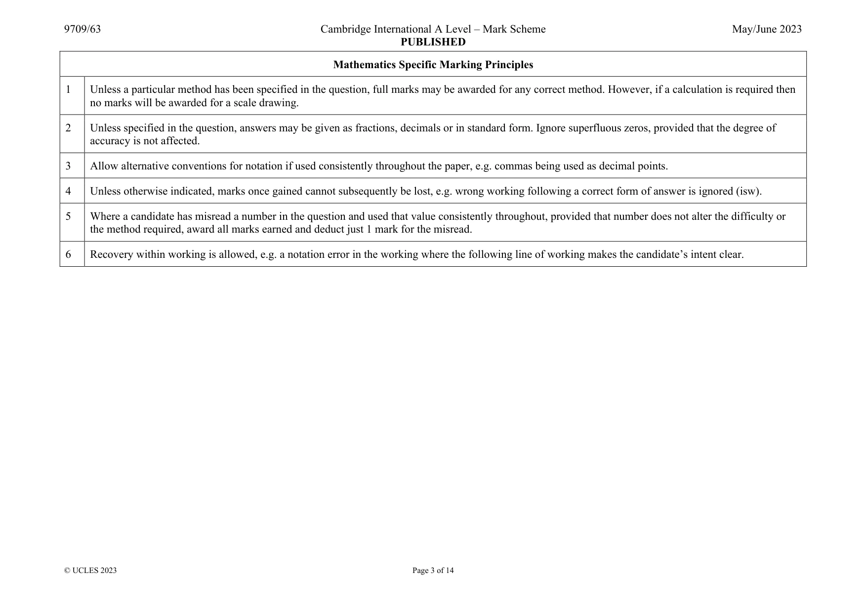 Mark scheme, page 3 of 14