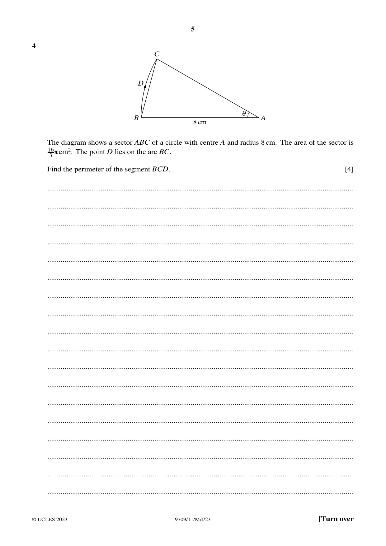 Cambridge A Level Mathematics 9709 2023 May/June Paper 1 · Variant 1 question paper, page 5 of 20