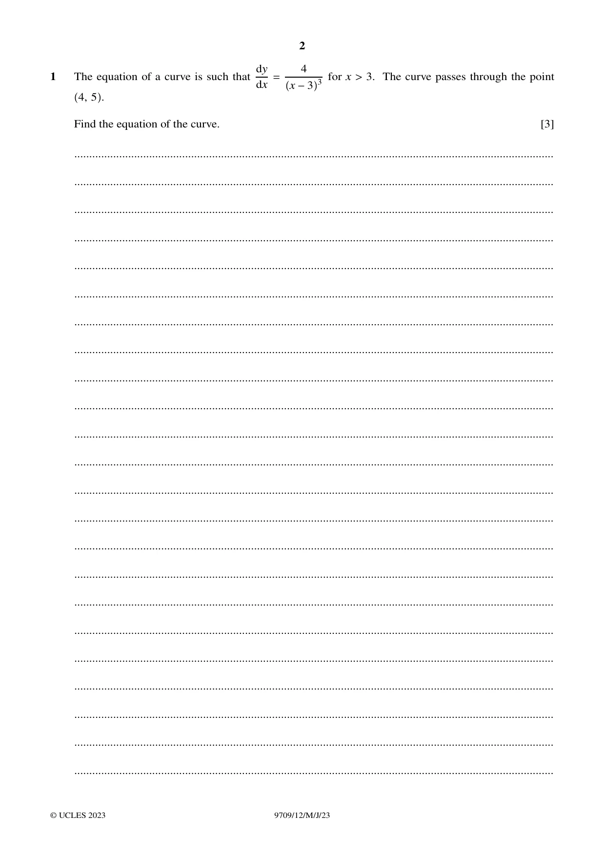 Cambridge A Level Mathematics 9709 2023 May/June Paper 1 · Variant 2 question paper, page 2 of 20